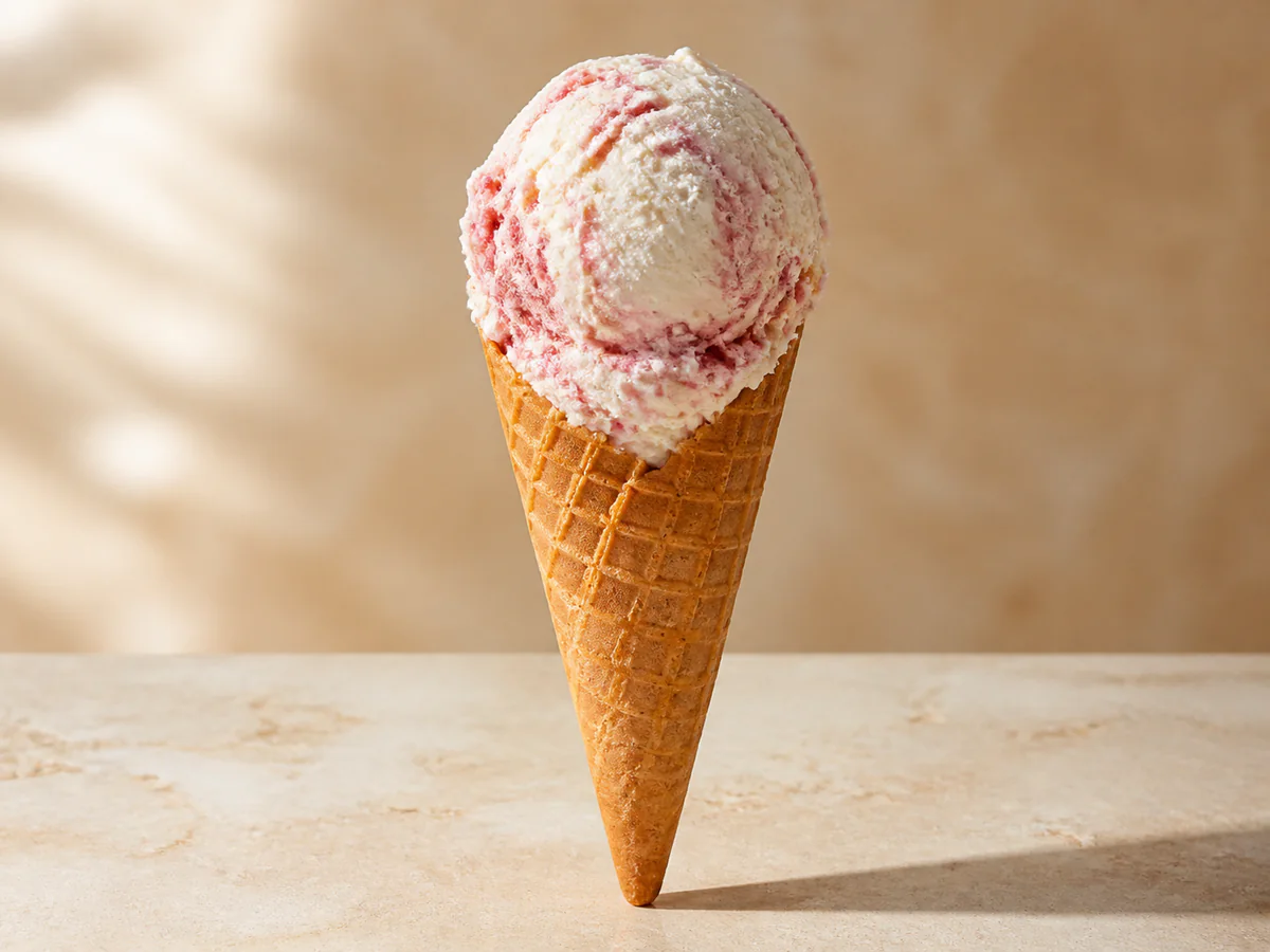 Strawberry Swirl Cone by Little Boy Icecreams